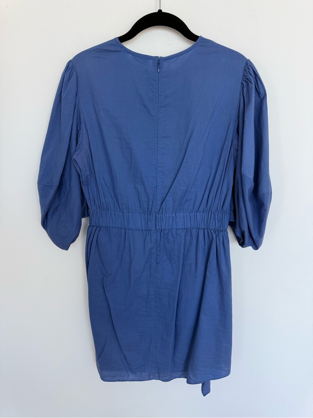 RHODE Cobalt Blue Pia Puff-Sleeve Ruched Mini Dress Size Small - Picture 7 of 8